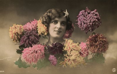 Woman with flowers by French Photographer